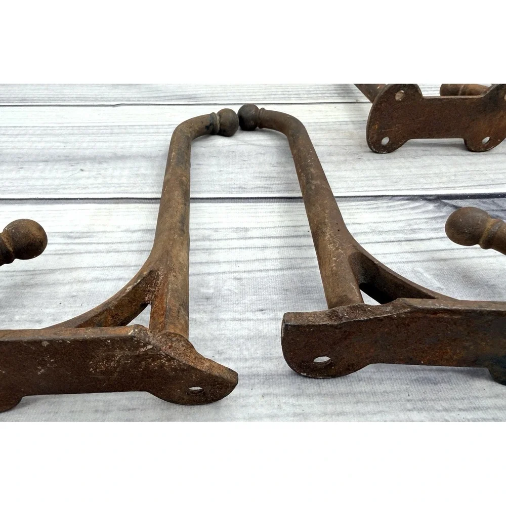 LOT OF 4 ANTIQUE SALVAGED VERY LARGE HEAVY DUTY  10